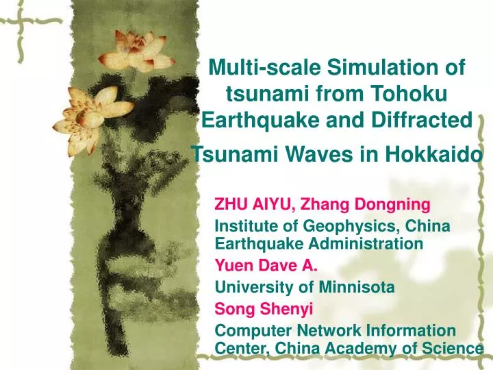 multi scale simulation of tsunami from tohoku earthquake and diffracted tsunami waves in hokkaido