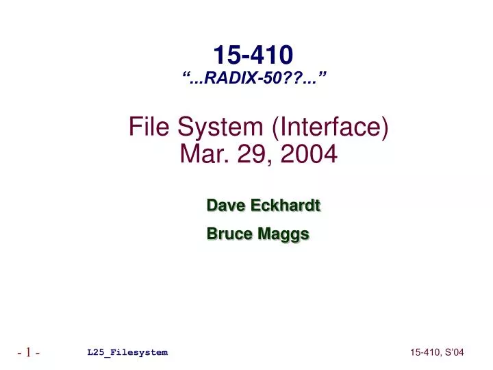 file system interface mar 29 2004