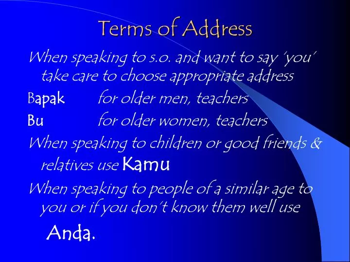 terms of address