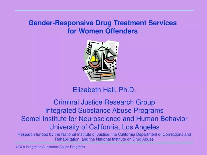 gender responsive drug treatment services for women offenders