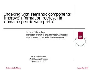 Indexing with semantic components improve information retrieval in domain-specific web portal