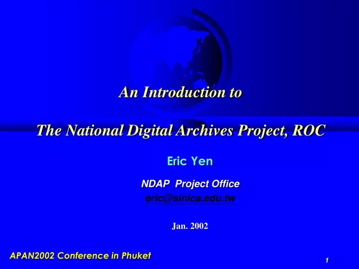 an introduction to the national digital archives project roc