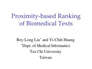 Proximity-based Ranking of Biomedical Texts