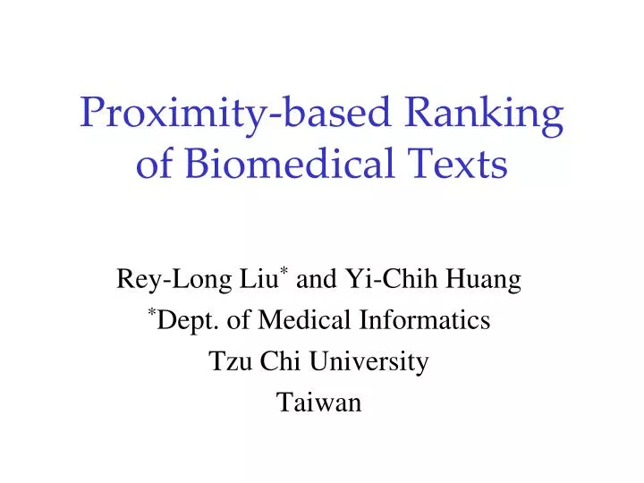 proximity based ranking of biomedical texts