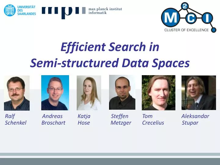 efficient search in semi structured data spaces