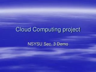 Cloud Computing project