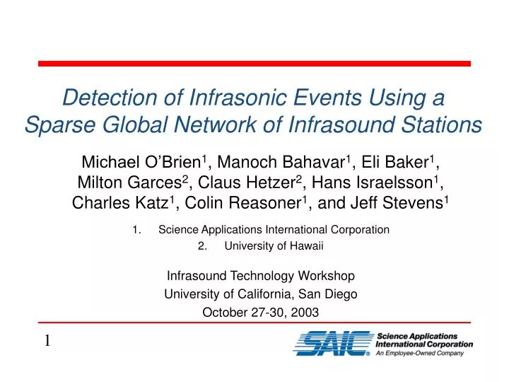 detection of infrasonic events using a sparse global network of infrasound stations