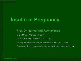 Insulin in Pregnancy