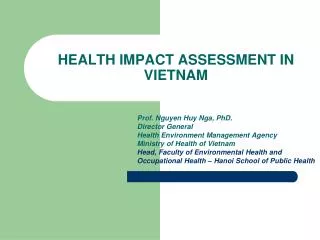 HEALTH IMPACT ASSESSMENT IN VIETNAM