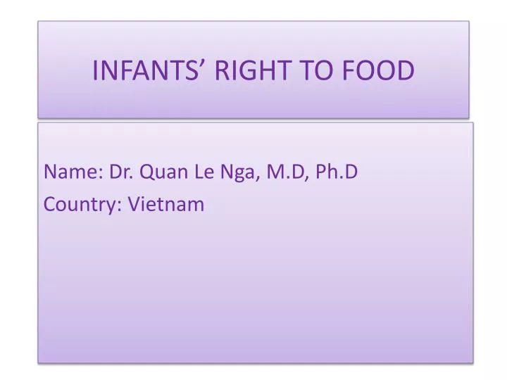 infants right to food
