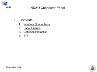 NDAQ Connector Panel