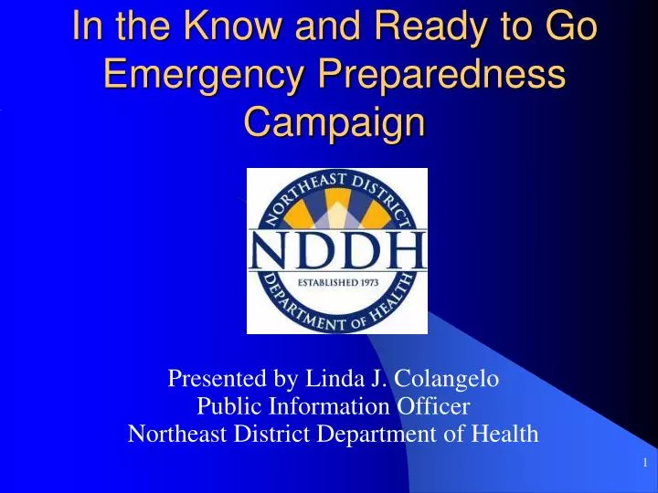 in the know and ready to go emergency preparedness campaign