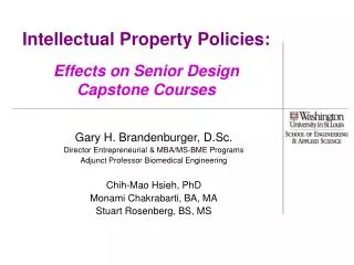 Intellectual Property Policies: Effects on Senior Design Capstone Courses