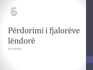 p rdorimi i fjalor ve l ndor