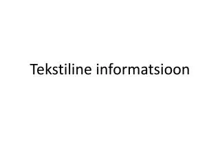 Tekstiline informatsioon