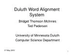 Duluth Word Alignment System - slide 1