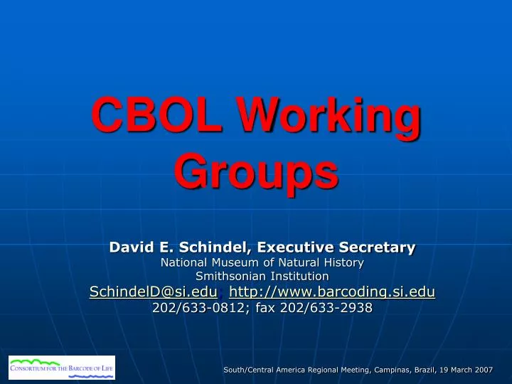 cbol working groups