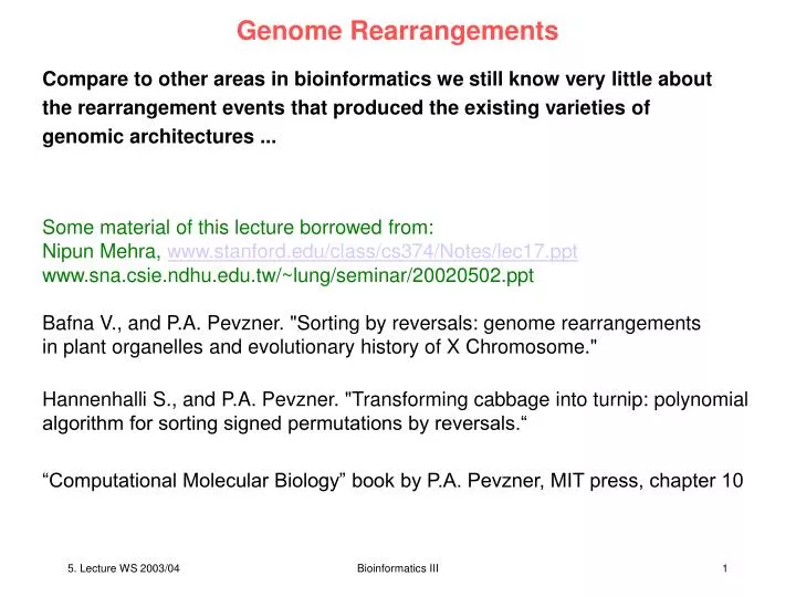 genome rearrangements
