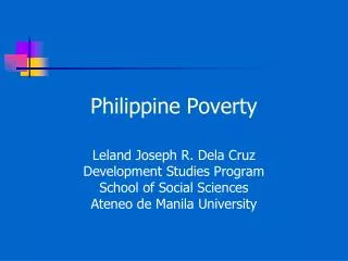 Philippine Poverty