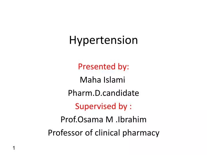 h ypertension