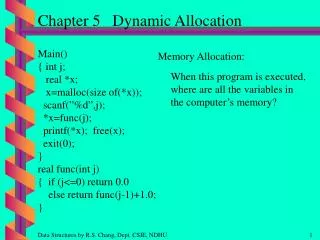 Chapter 5 Dynamic Allocation