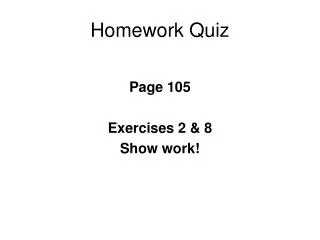 Homework Quiz