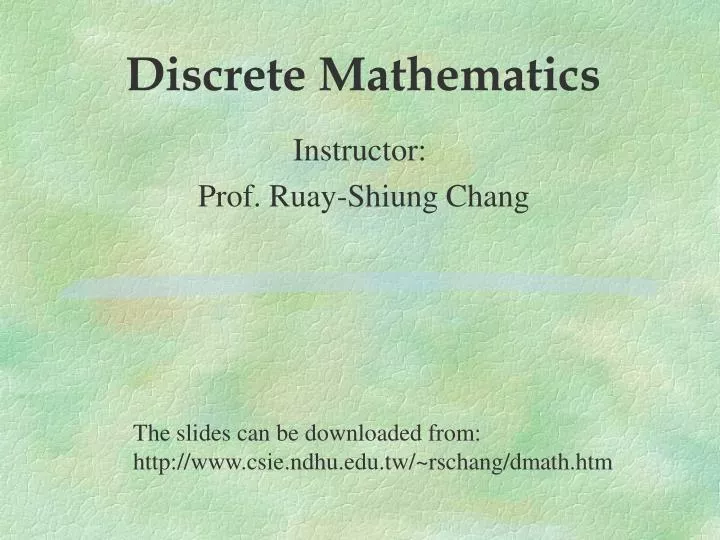 instructor prof ruay shiung chang