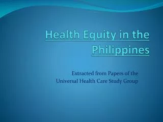 Health Equity in the Philippines