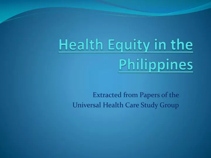 health equity in the philippines