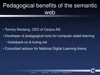 Pedagogical benefits of the semantic web