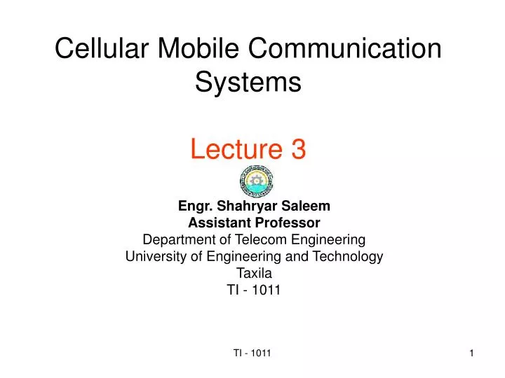 cellular mobile communication systems lecture 3