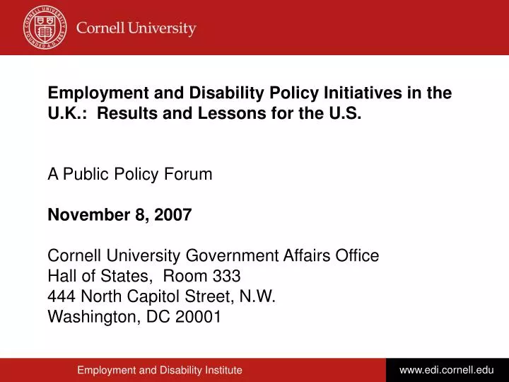 employment and disability policy initiatives in the u k results and lessons for the u s