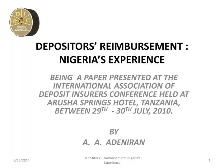depositors reimbursement nigeria s experience