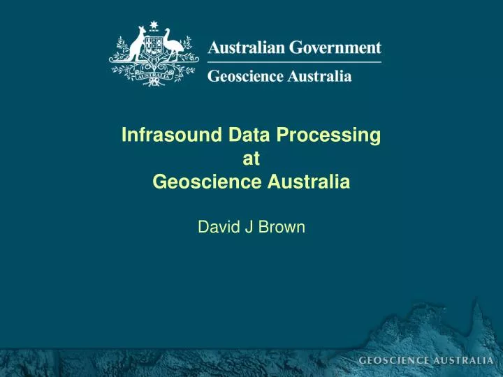 infrasound data processing at geoscience australia