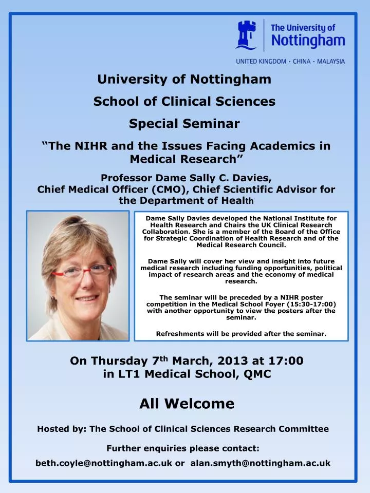 university of nottingham school of clinical sciences special seminar