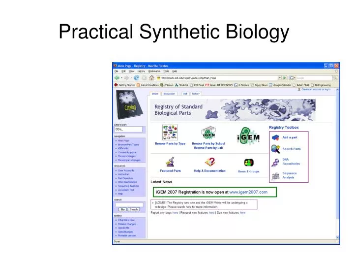 practical synthetic biology