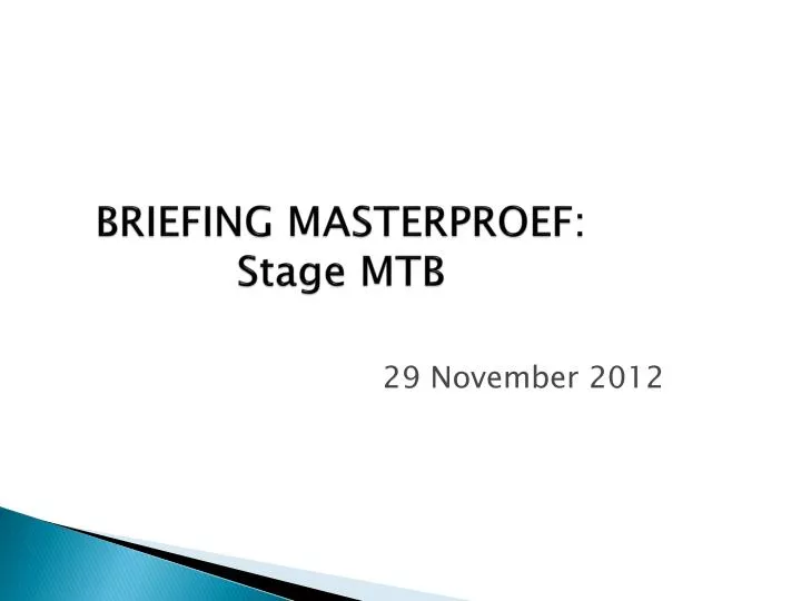 briefing masterproef stage mtb