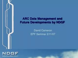 ARC Data Management and Future Developments by NDGF