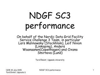 NDGF SC3 performance