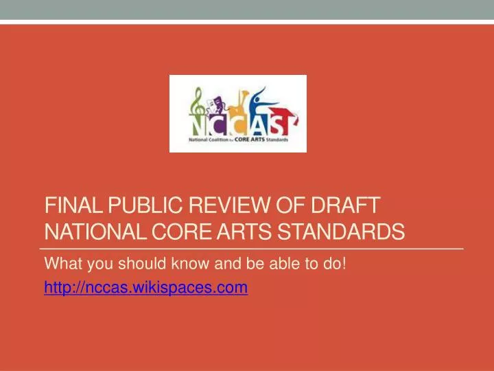final public review of draft national core arts standards