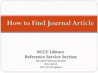 How to Find Journal Article