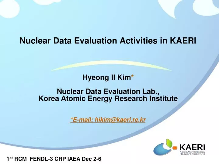 nuclear data evaluation activities in kaeri