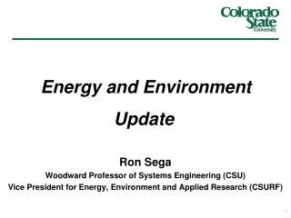 Ron Sega Woodward Professor of Systems Engineering (CSU)