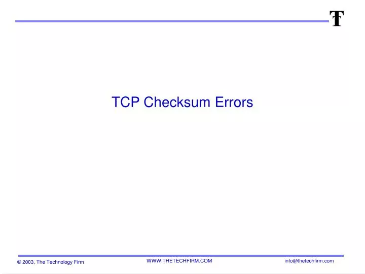 tcp checksum errors