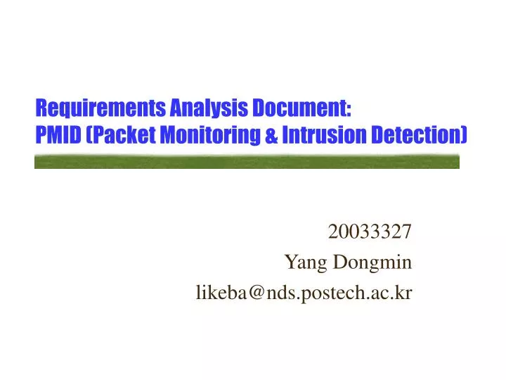 requirements analysis document pmid packet monitoring intrusion detection