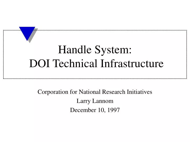 handle system doi technical infrastructure