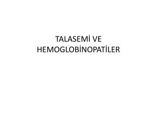 talasem ve hemoglob nopat ler