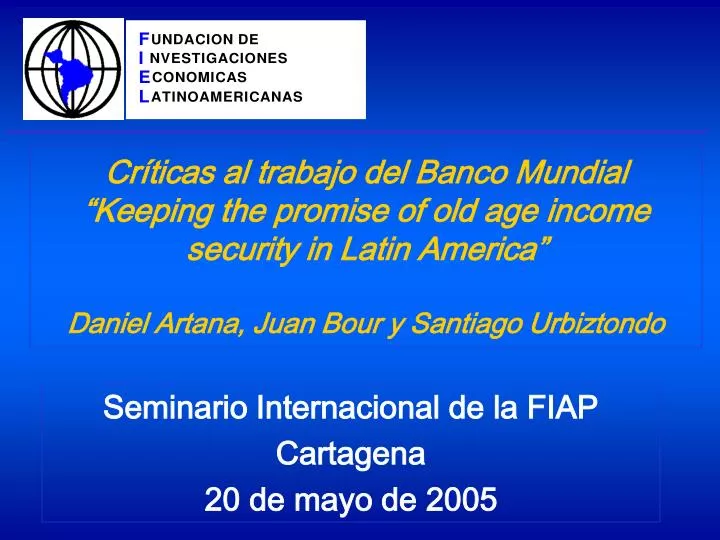 seminario internacional de la fiap cartagena 20 de mayo de 2005