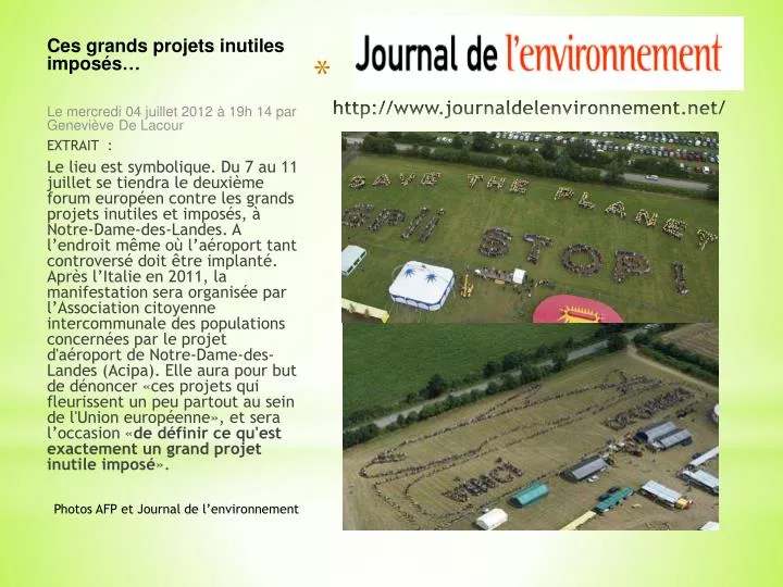 http www journaldelenvironnement net