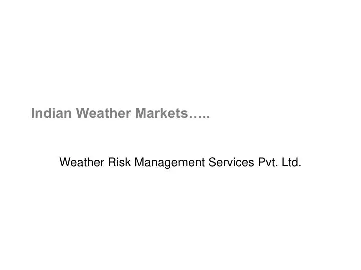 indian weather markets